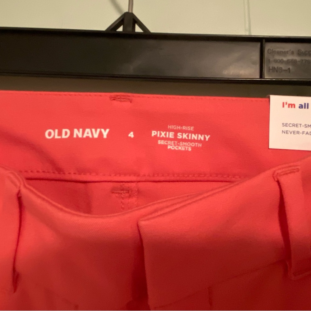 NWT Old Navy Pixie Skinny Pink/Coral Pants Size 4 - Picture 6 of 6